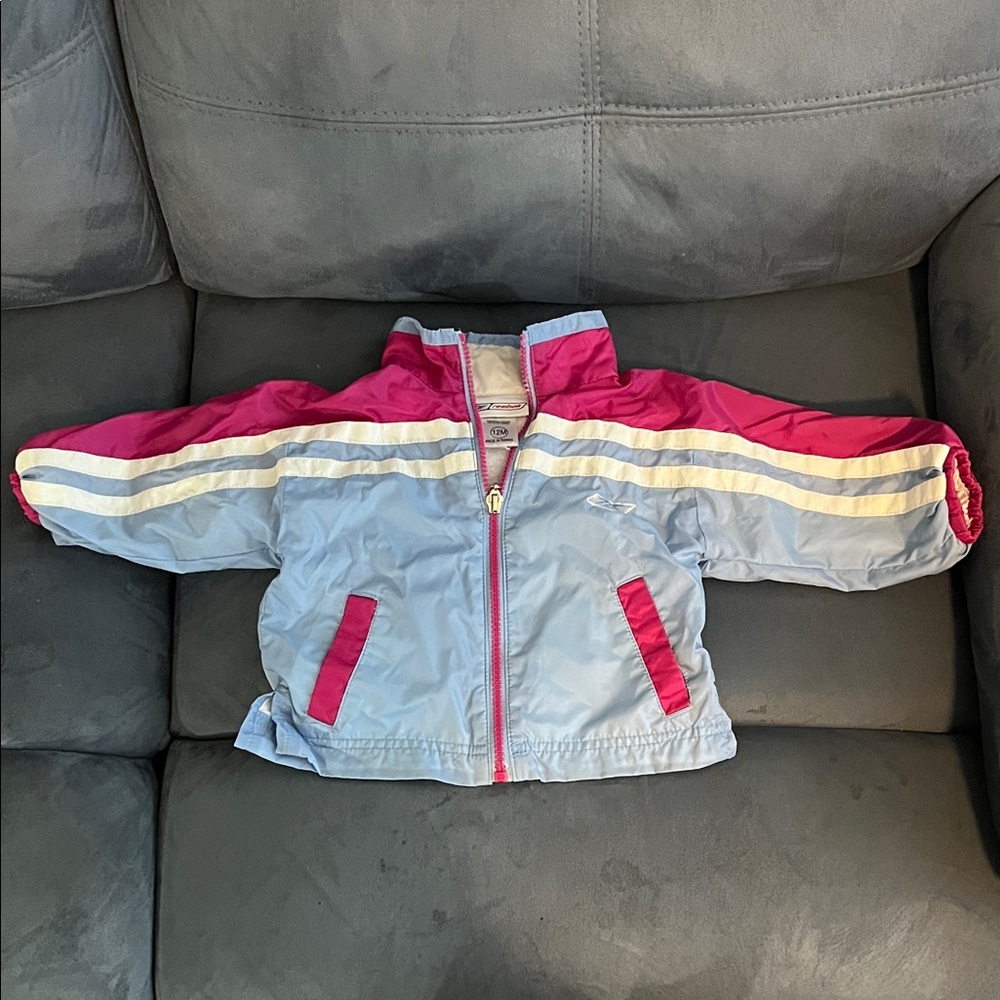 Vintage Reebok Kids Jacket - Pink and Light Blue 12M